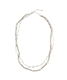 DNSR | Layered Beaded Necklace Grey(ネックレス)