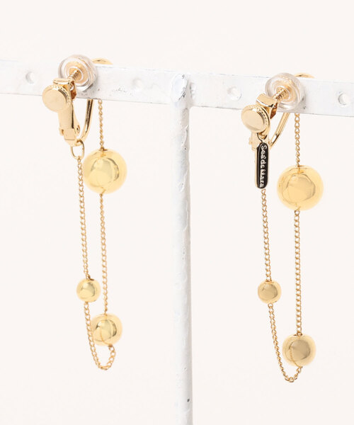 Scrap Book(スクラップブック)の「【Sea’ds mara】Rhythm ball earrings(イヤリング・レディース・シルバー/ゴールド・FREE)」の3枚目の写真