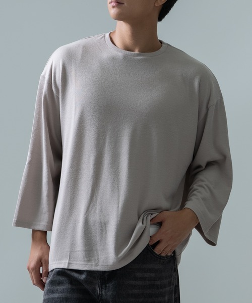 improves（インプローブス）の「7分丈 ワイドスリーブ Tシャツ（Tシャツ/カットソー・メンズ・ブルー/グレー/ブラック/モカ/ピンク・MEDIUM/LARGE）」の10枚目の写真