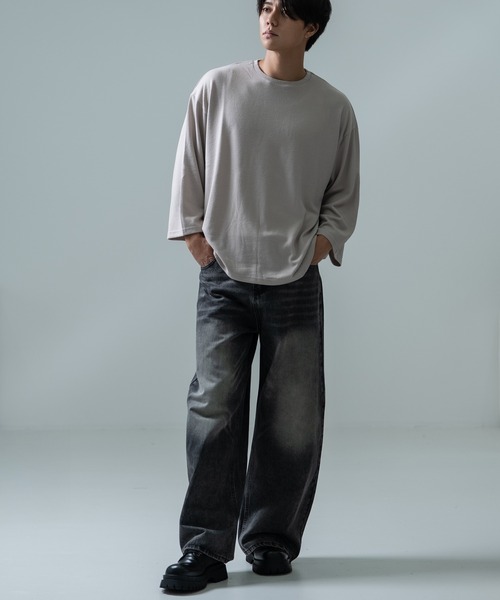 improves（インプローブス）の「7分丈 ワイドスリーブ Tシャツ（Tシャツ/カットソー・メンズ・ブルー/グレー/ブラック/モカ/ピンク・MEDIUM/LARGE）」の13枚目の写真