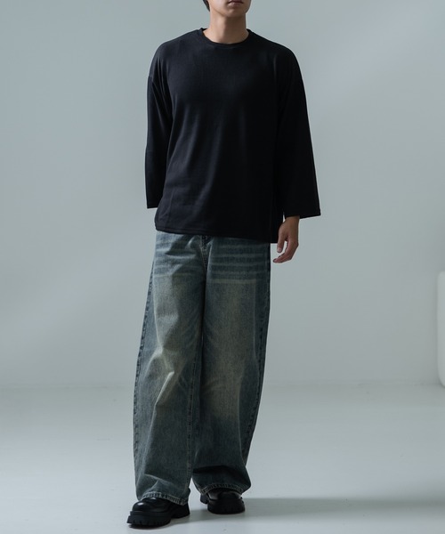 improves（インプローブス）の「7分丈 ワイドスリーブ Tシャツ（Tシャツ/カットソー・メンズ・ブルー/グレー/ブラック/モカ/ピンク・MEDIUM/LARGE）」の9枚目の写真