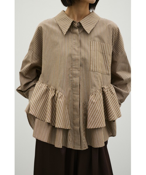 STYLEMIXER(スタイルミキサー)の「ティアードフリルシャツ(シャツ/ブラウス・レディース・ホワイト/ベージュ系その他/ブルー系その他・FREE)」の3枚目の写真