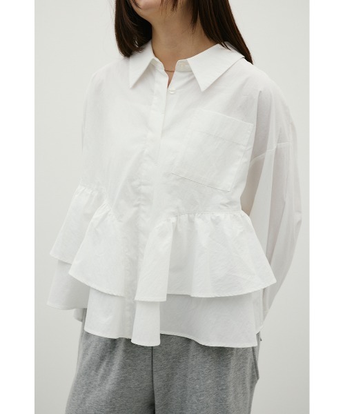 STYLEMIXER(スタイルミキサー)の「ティアードフリルシャツ(シャツ/ブラウス・レディース・ホワイト/ベージュ系その他/ブルー系その他・FREE)」の2枚目の写真