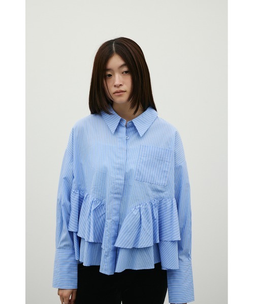 STYLEMIXER(スタイルミキサー)の「ティアードフリルシャツ(シャツ/ブラウス・レディース・ホワイト/ベージュ系その他/ブルー系その他・FREE)」の15枚目の写真