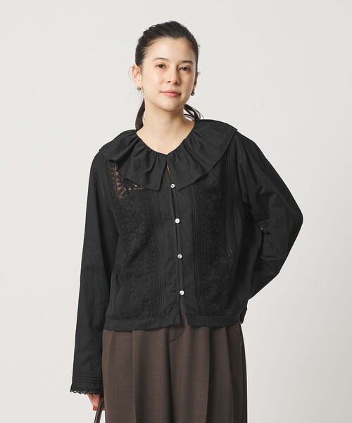 BEAUTY&YOUTH UNITED ARROWS(ビューティーアンドユースユナイテッドアローズ)の「エンブロイダリー フリルカラー シャツ(シャツ/ブラウス・レディース・ベージュ/ブラック/ホワイト・FREE)」の10枚目の写真