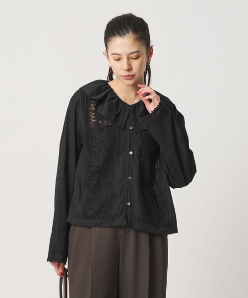 BEAUTY&YOUTH UNITED ARROWS(ビューティーアンドユースユナイテッドアローズ)の「エンブロイダリー フリルカラー シャツ(シャツ/ブラウス・レディース・ベージュ/ブラック/ホワイト・FREE)」の11枚目の写真