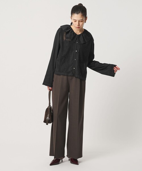 BEAUTY&YOUTH UNITED ARROWS(ビューティーアンドユースユナイテッドアローズ)の「エンブロイダリー フリルカラー シャツ(シャツ/ブラウス・レディース・ベージュ/ブラック/ホワイト・FREE)」の12枚目の写真