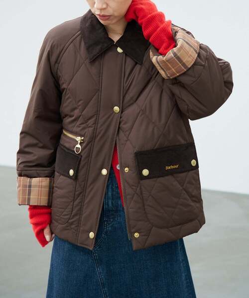 IENA（イエナ）の「Barbour/バブアー 別注 MARTHA QUILTED JK ブルゾン（その他アウター・レディース・ブラック/アイボリー/ブラウン・8/10）」の3枚目の写真