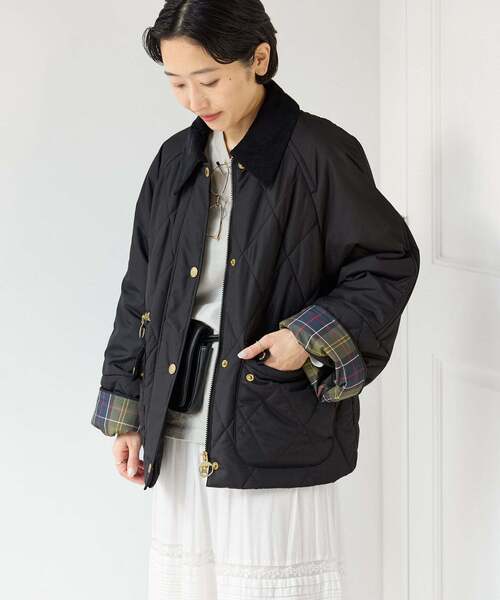 IENA（イエナ）の「Barbour/バブアー 別注 MARTHA QUILTED JK ブルゾン（その他アウター・レディース・ブラック/アイボリー/ブラウン・8/10）」の5枚目の写真