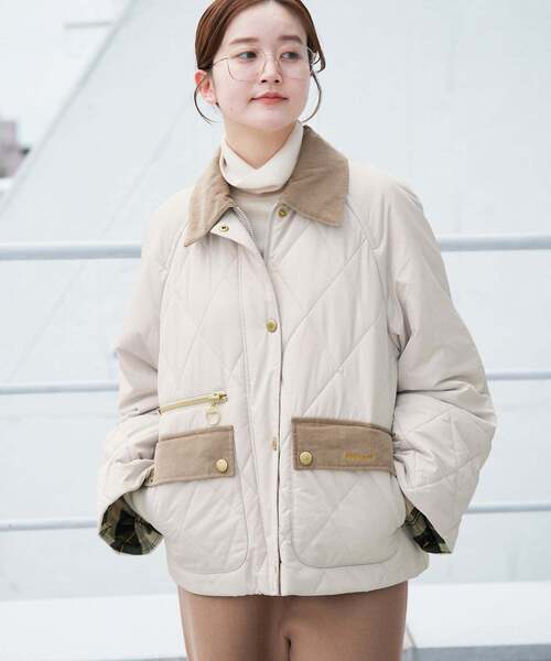 IENA（イエナ）の「Barbour/バブアー 別注 MARTHA QUILTED JK ブルゾン（その他アウター・レディース・ブラック/アイボリー/ブラウン・8/10）」の8枚目の写真