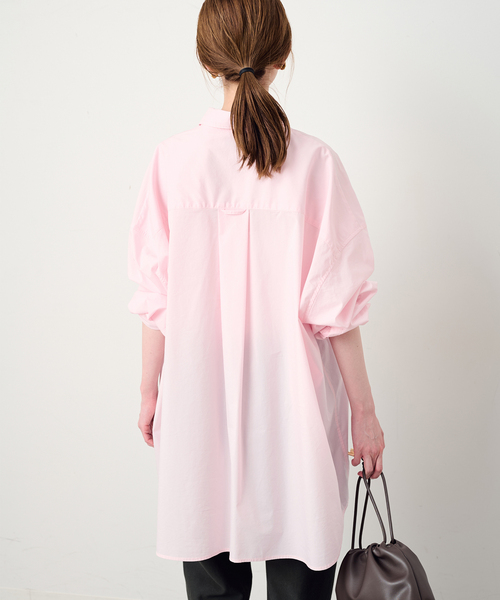 SLOBE IENA(スローブイエナ)の「ファインブロードルーズシャツチュニック(チュニック・レディース・ホワイト/ピンク・FREE)」の16枚目の写真