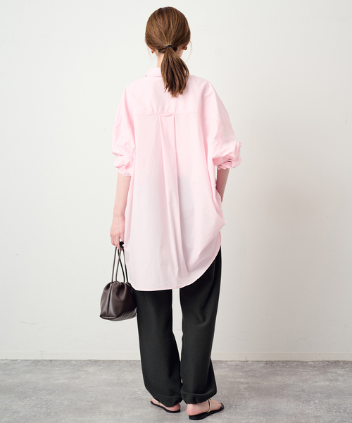 SLOBE IENA(スローブイエナ)の「ファインブロードルーズシャツチュニック(チュニック・レディース・ホワイト/ピンク・FREE)」の20枚目の写真