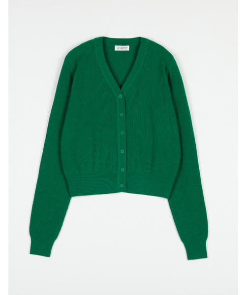 VLETI(ブレッティ)の「Wool Ribbed V-neck Knit Cardigan (Green)(カーディガン/ボレロ・レディース・グリーン・FREE)」の2枚目の写真