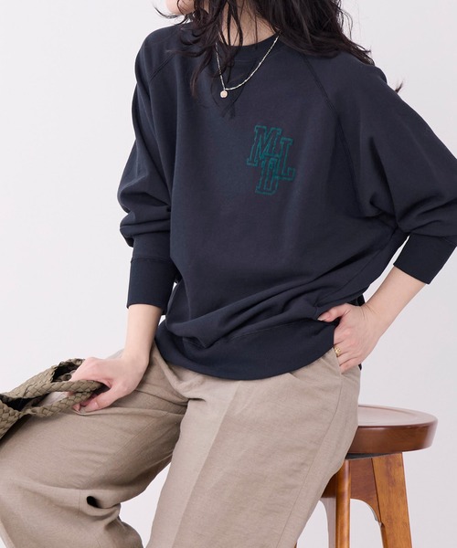 MICA&DEAL(マイカ&ディール)の「"MDL"フロッキーロゴプリントスウェット(スウェット・レディース・ピンク/グリーン/グレー/ネイビー・FREE)」の3枚目の写真