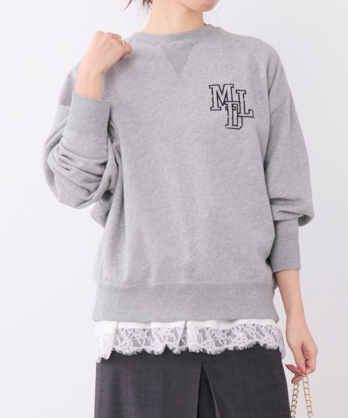 MICA&DEAL(マイカ&ディール)の「"MDL"フロッキーロゴプリントスウェット(スウェット・レディース・ピンク/グリーン/グレー/ネイビー・FREE)」の2枚目の写真