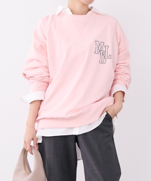 MICA&DEAL(マイカ&ディール)の「"MDL"フロッキーロゴプリントスウェット(スウェット・レディース・ピンク/グリーン/グレー/ネイビー・FREE)」の4枚目の写真