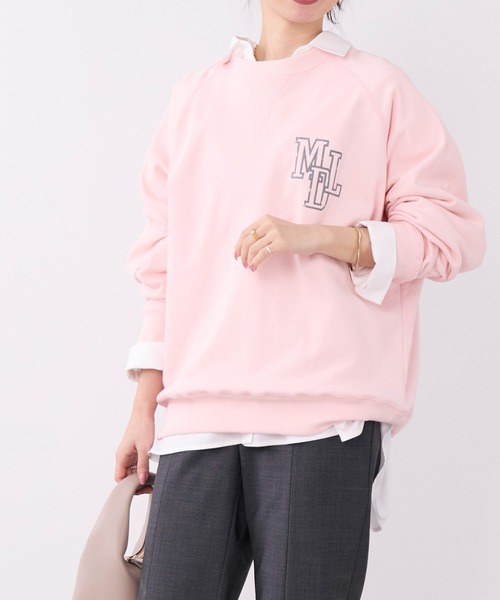 MICA&DEAL(マイカ&ディール)の「"MDL"フロッキーロゴプリントスウェット(スウェット・レディース・ピンク/グリーン/グレー/ネイビー・FREE)」の12枚目の写真