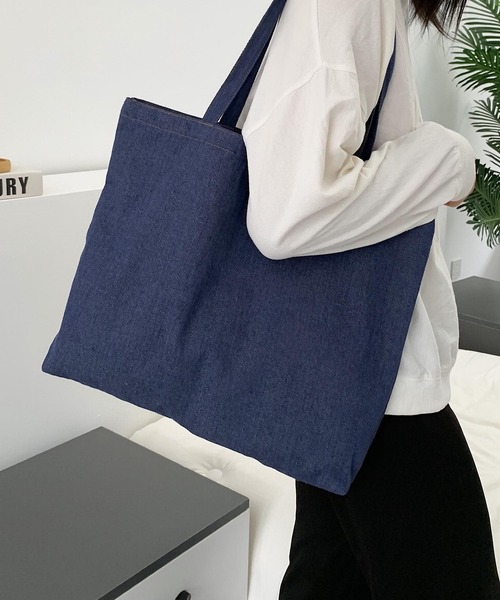 Mignonjour（ミニョンジュール）の「Mignonjour/デニムトートバッグ M2971（トートバッグ・レディース・ライトブルー/ブラック/ブルー・FREE）」の7枚目の写真