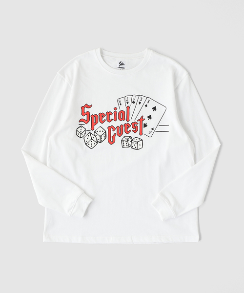 SPECIAL GUEST K.K(スペシャルゲスト)の「SPECIAL GUEST / スペシャルゲスト CASINO LOGO LS TEE(Tシャツ/カットソー・メンズ・ネイビー/ホワイト・LARGE/MEDIUM)」の1枚目の写真