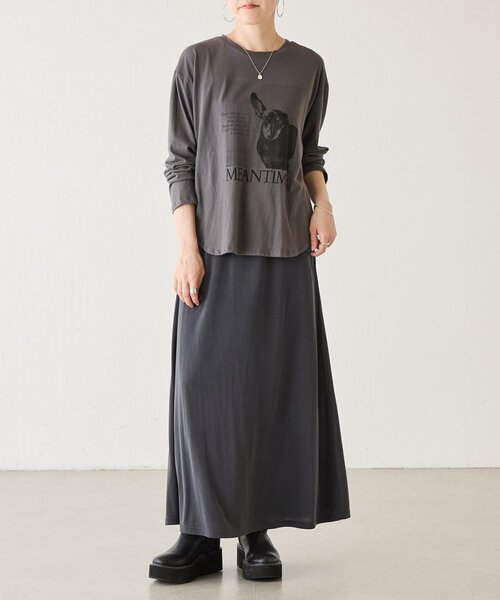 BEARDSLEY（ビアズリー）の「ドッグプリントロンTee《FRIPIER》（Tシャツ/カットソー・レディース・ブラウン/ダークグレー・FREE）」の3枚目の写真