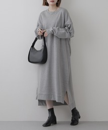 裏起毛ワイドワンピース 長袖