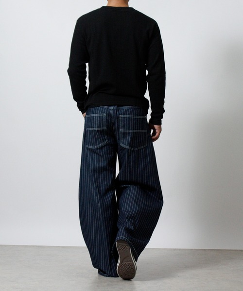 NYLAUS（ナイラス）の「【NYS】ワンポイント刺繍 ヘンリーネック ワッフル ロンT 長袖Tシャツ ロングTシャツ ジャストサイズ（Tシャツ/カットソー・メンズ・ホワイト/ブラック・M/L）」の17枚目の写真