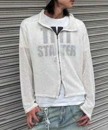Chikashitsu + | 【Chikashitsu +】clay net zip-up jacket / 【チカシツプラス】クレイネットシアージップアップジャケット(カーディガン/ボレロ)