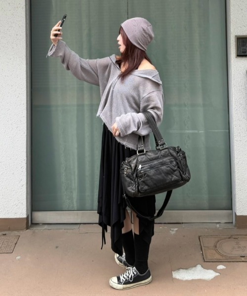Chikashitsu +（チカシツプラス）の「【Chikashitsu +】clay net zip-up jacket / 【チカシツプラス】クレイネットシアージップアップジャケット（カーディガン/ボレロ・メンズ・ブラック/グレー/アイボリー・ONE SIZE）」の14枚目の写真