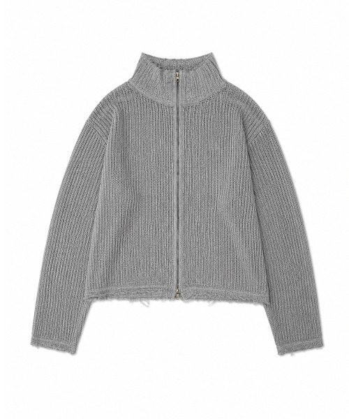 Chikashitsu +（チカシツプラス）の「【Chikashitsu +】clay net zip-up jacket / 【チカシツプラス】クレイネットシアージップアップジャケット（カーディガン/ボレロ・メンズ・ブラック/グレー/アイボリー・ONE SIZE）」の10枚目の写真