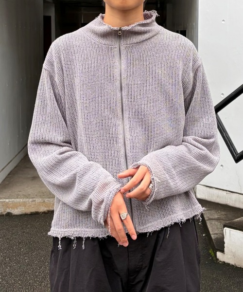 セール】【Chikashitsu +】clay net zip-up jacket / 【チカシツプラス