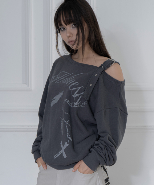 FANCY CLUB(ファンシークラブ)の「ワンショルダーバックルスウェットシャツ (CHARCOAL) F26ZB063(スウェット・レディース・その他・FREE)」の3枚目の写真