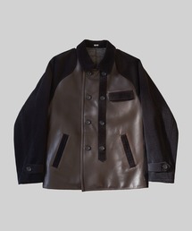【KHOKI】Combination leather jacket