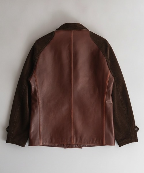 KHOKI(コッキ)の「【KHOKI】Combination leather jacket(ライダースジャケット・メンズ・ブラウン/ブラック・2/3)」の5枚目の写真