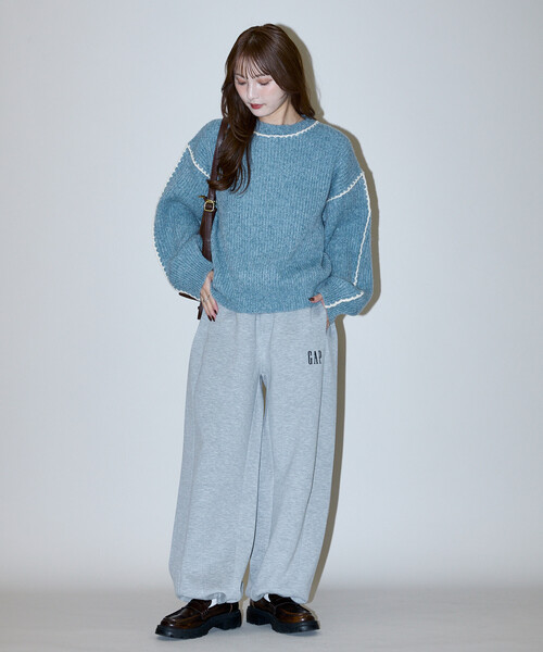 PUBLUX(パブリュクス)の「PUBLUX/パブリュクス ローピングニット 限定展開(ニット/セーター・レディース・オレンジ/ナチュラル/ブルー/グレー・フリ-)」の7枚目の写真