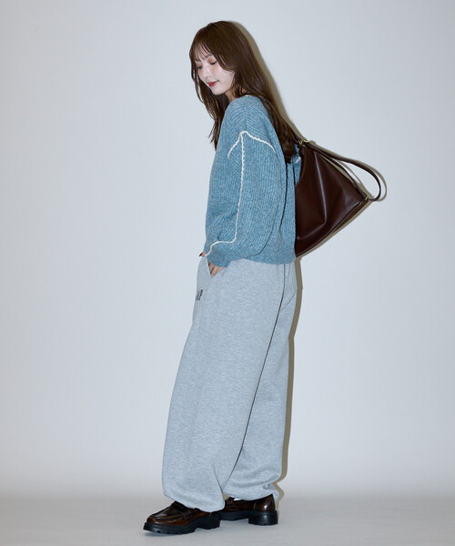 PUBLUX(パブリュクス)の「PUBLUX/パブリュクス ローピングニット 限定展開(ニット/セーター・レディース・オレンジ/ナチュラル/ブルー/グレー・フリ-)」の8枚目の写真
