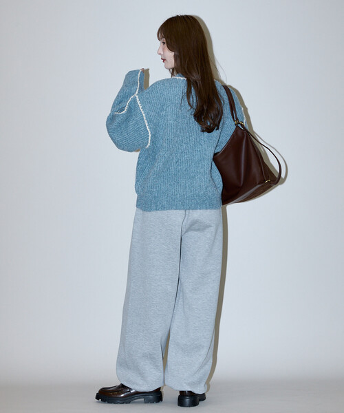 PUBLUX(パブリュクス)の「PUBLUX/パブリュクス ローピングニット 限定展開(ニット/セーター・レディース・オレンジ/ナチュラル/ブルー/グレー・フリ-)」の9枚目の写真
