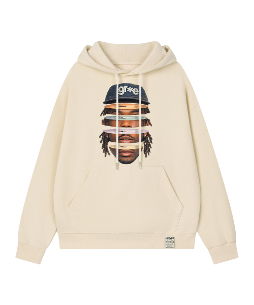 GRAVER ORDINARY（グレイバーオーディナリー）の「[ODNR UNISEX] FACE GRAE フーディー ネイビー（パーカー・レディース・ネイビー・SMALL/MEDIUM/LARGE）」の4枚目の写真