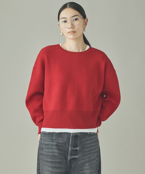 Curensology(カレンソロジー)の「Curensology(カレンソロジー)/ウールカシミヤ2WAYプルオーバー(ニット/セーター・レディース・オフホワイト/レッド/チャコールグレー/ブラック・FREE)」の9枚目の写真