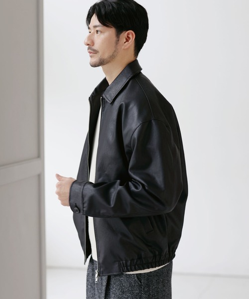 SPU（スプ）の「Essential Synthetic Leather Balloon Silhouette Zip Jacket（その他アウター・メンズ・ダークブラウン/ブラック・S/M/L/XL）」の22枚目の写真
