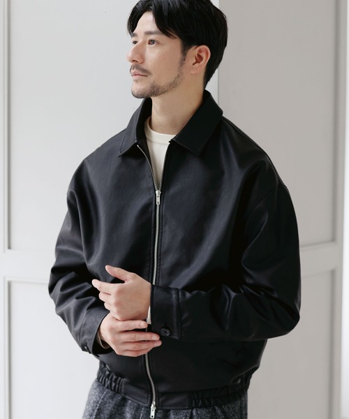 SPU（スプ）の「Essential Synthetic Leather Balloon Silhouette Zip Jacket（その他アウター・メンズ・ダークブラウン/ブラック・S/M/L/XL）」の21枚目の写真