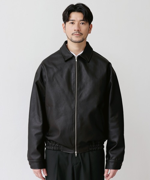 SPU（スプ）の「Essential Synthetic Leather Balloon Silhouette Zip Jacket（その他アウター・メンズ・ダークブラウン/ブラック・S/M/L/XL）」の13枚目の写真