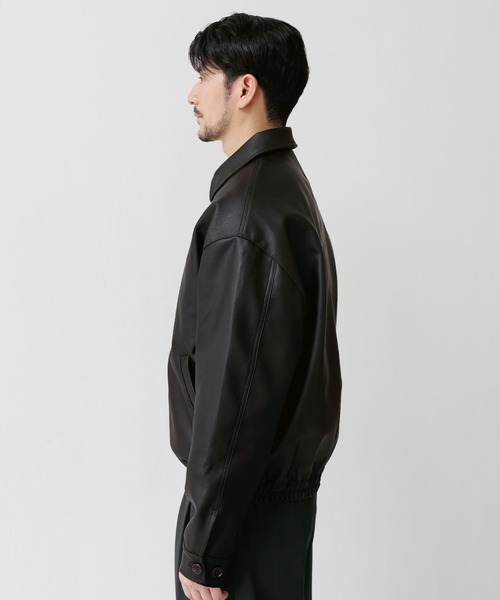 SPU（スプ）の「Essential Synthetic Leather Balloon Silhouette Zip Jacket（その他アウター・メンズ・ダークブラウン/ブラック・S/M/L/XL）」の12枚目の写真