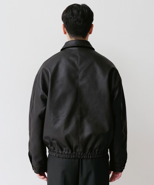 SPU（スプ）の「Essential Synthetic Leather Balloon Silhouette Zip Jacket（その他アウター・メンズ・ダークブラウン/ブラック・S/M/L/XL）」の11枚目の写真