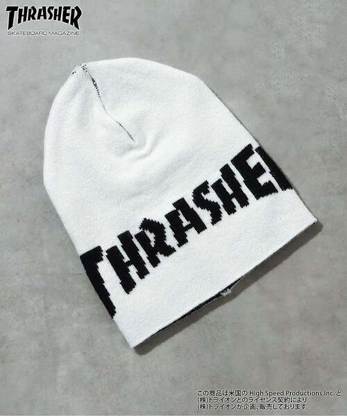 Supreme × THRASHER ビーニー白 THRASHER｜スラッシャーのニットキャップ/ビーニー（ホワイト/白色系