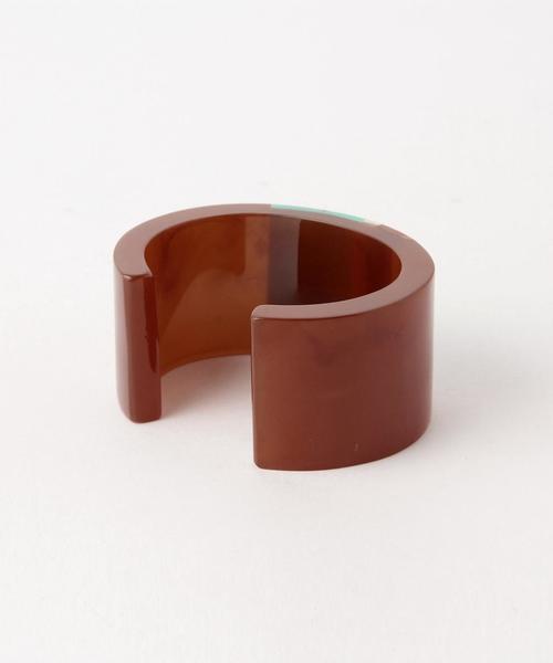 Casselini（キャセリーニ）の「配色ワイドバングル/CASSELIN WIDE BNGL◆（バングル/リストバンド・レディース・ホワイト/ターコイズブルー・FREE）」の6枚目の写真