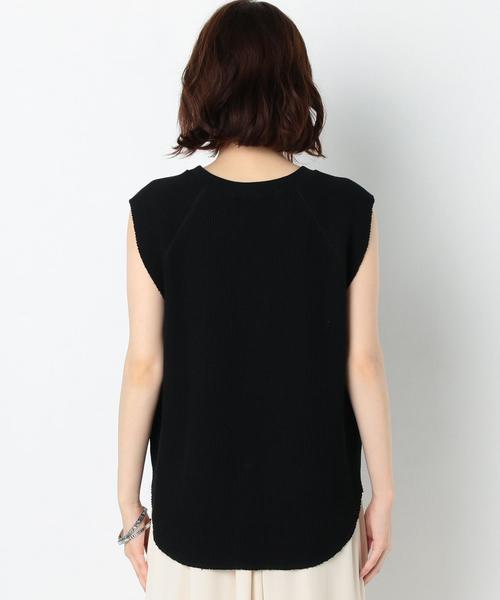 Another Edition(アナザーエディション)の「ワッフル断ち切りノースリーブ/AEBC ワッフルタチキリ NSL◆(Tシャツ/カットソー・レディース・オフホワイト/ブラック/ライトピンク・FREE)」の14枚目の写真