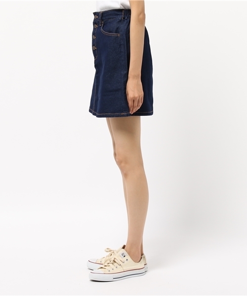 WEGO（ウィゴー）の「WEGO/フライボタン台形スカート（スカート・レディース・ブラック/アニマル/ワイン/ダークオレンジ/インディゴブルー/ダークインディゴブルー/その他・FREE）」の9枚目の写真