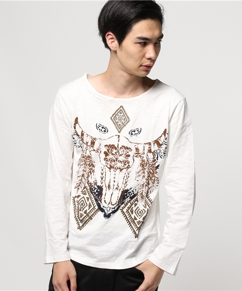 チャイハネ（チャイハネ）の「【チャイハネ】バッファローメンズＴシャツ（Tシャツ/カットソー・メンズ・ホワイト/パープル/ネイビー・FREE）」の10枚目の写真