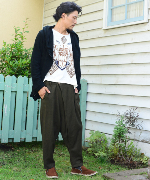 チャイハネ（チャイハネ）の「【チャイハネ】バッファローメンズＴシャツ（Tシャツ/カットソー・メンズ・ホワイト/パープル/ネイビー・FREE）」の4枚目の写真