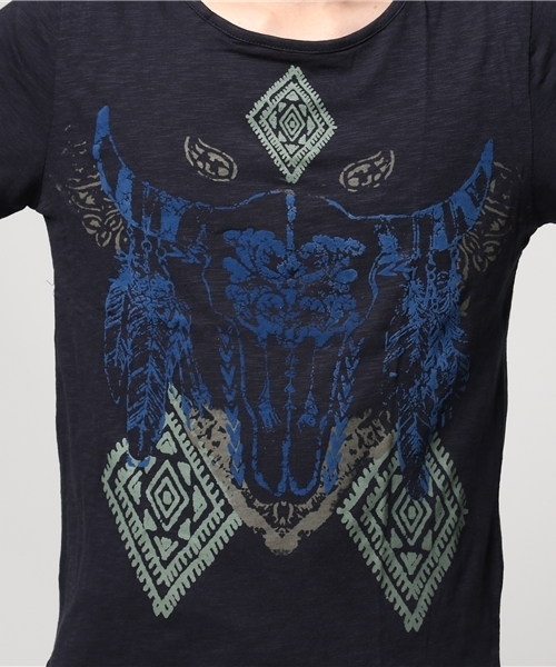 チャイハネ（チャイハネ）の「【チャイハネ】バッファローメンズＴシャツ（Tシャツ/カットソー・メンズ・ホワイト/パープル/ネイビー・FREE）」の8枚目の写真